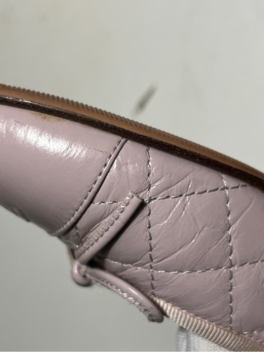 CHANEL Quilted Ballet Flats in Dusty Rose Leather with Bow - Picture 11 of 15
